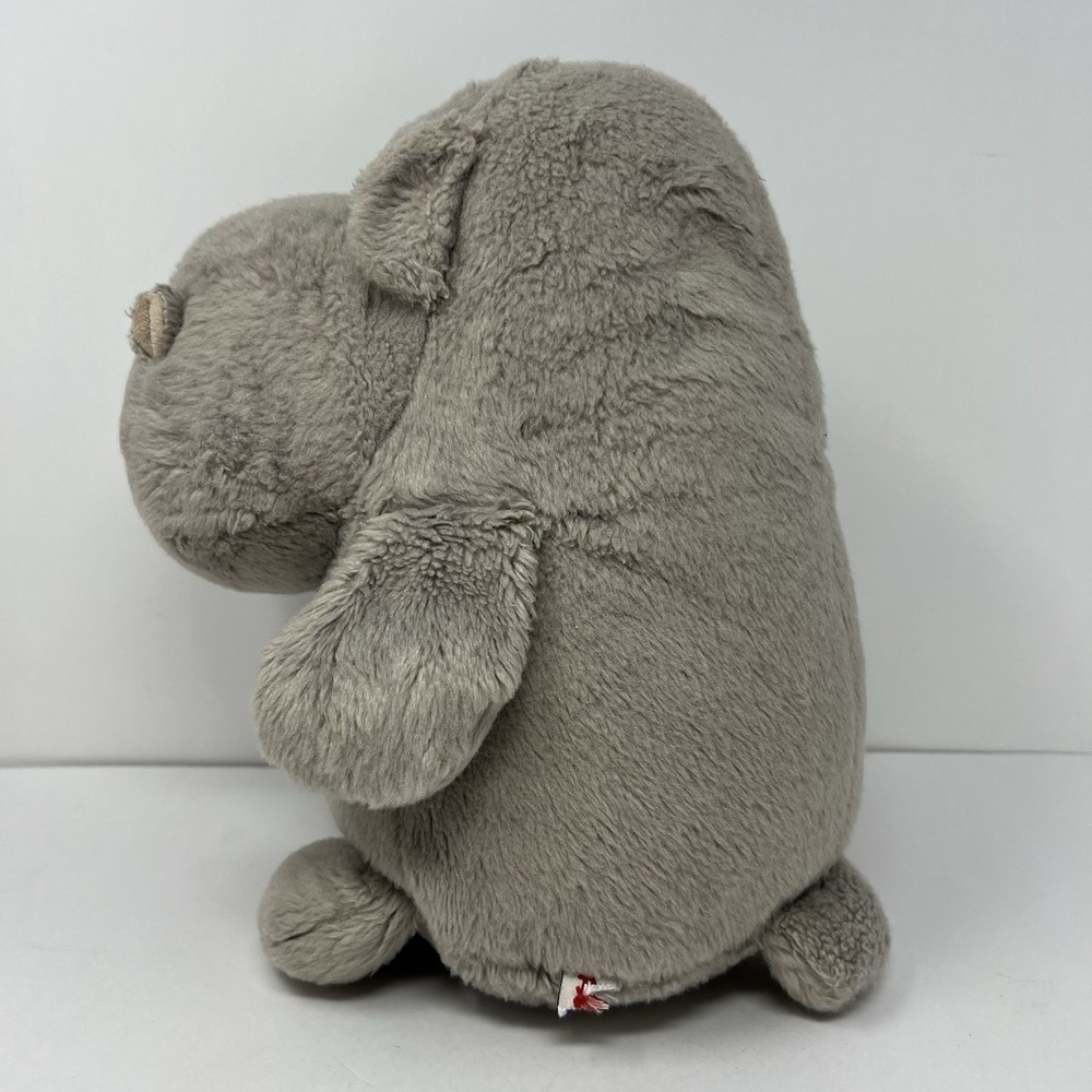 Gray Hippopotamus Hippo Fat Plush 11" Aurora Stuffed Animal Cuddly Soft Play Toy - Picture 3 of 16